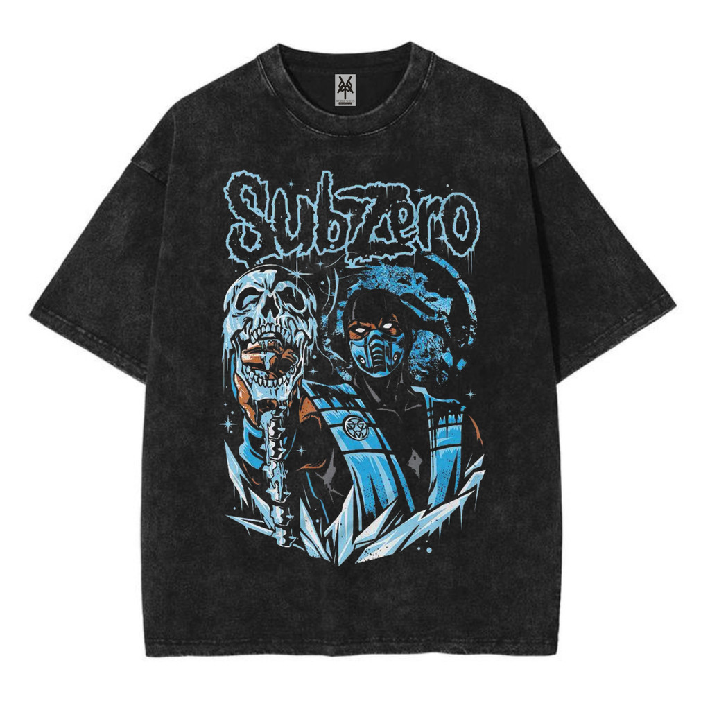 Kaos oversize mortal kombat sub zero washed washing vintage tee