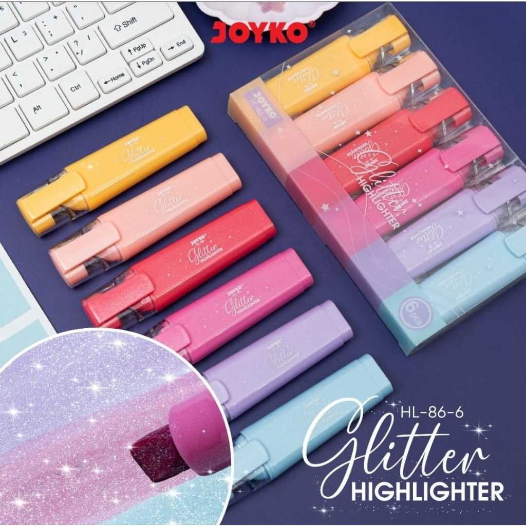 

joyko highlighter glitter set 6 HL-86-6
