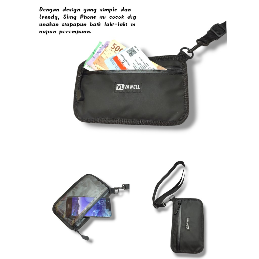 VAWELL Sling Phone Pouch HP Wallet Waterproof Sling Phone Anti Air Sling Bag Pouch Tas Hp Anti Air