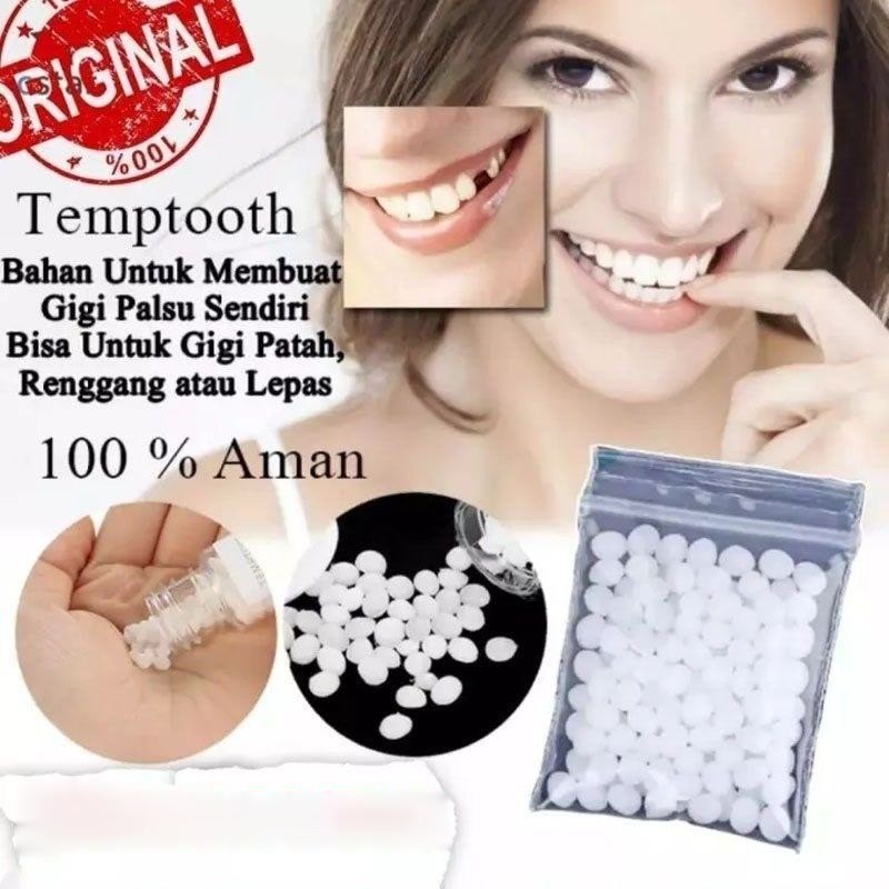 GIGI PALSU  100 BUTIR / PENAMBAL GIGI PATAH RENGGANG TEMPORARY TOOTH TEMPTOOTH GINGSUL PATAH KELINCI
