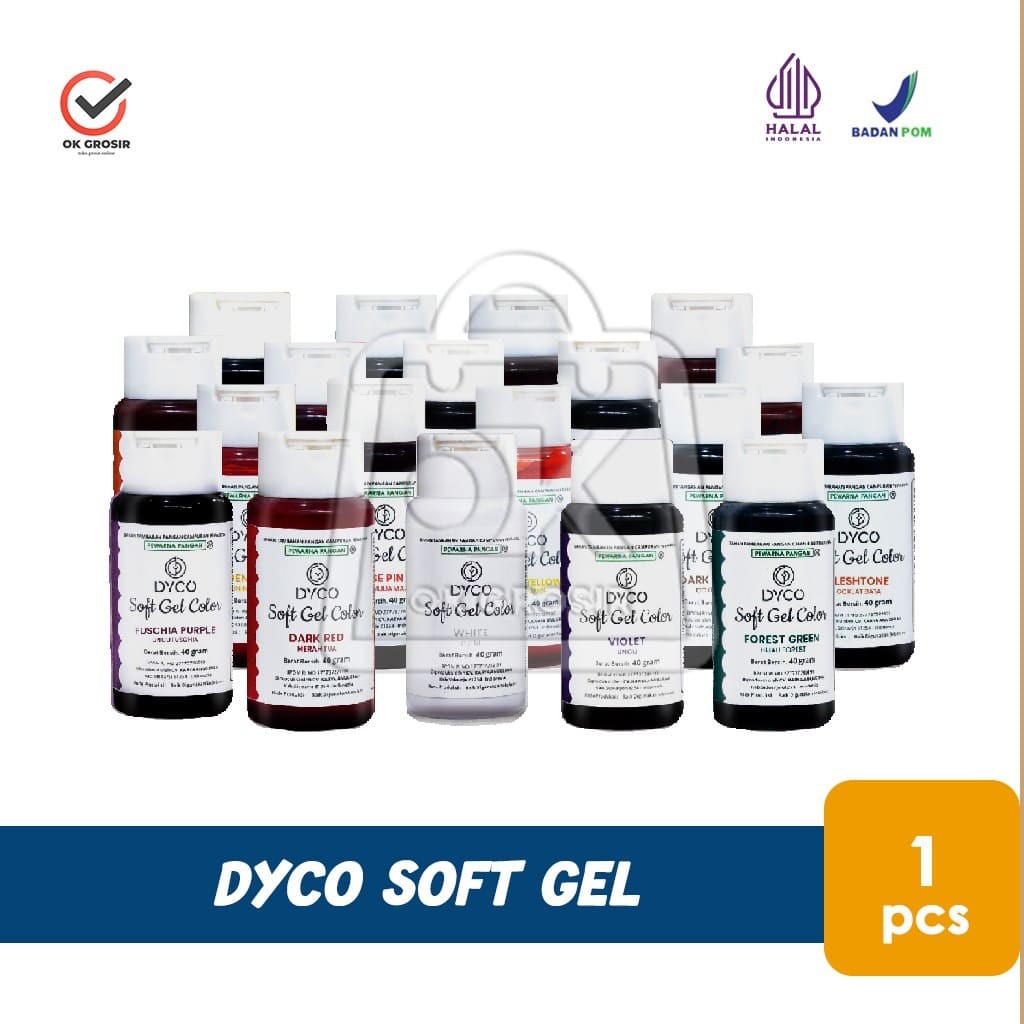 

Pewarna Fondant DYCO Soft Gel Color For Buttercream Macaron (1 pcs)