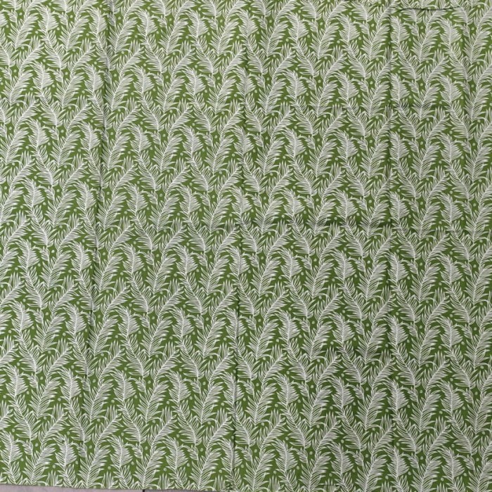 kain batik panjang motif daun warna hijau putih