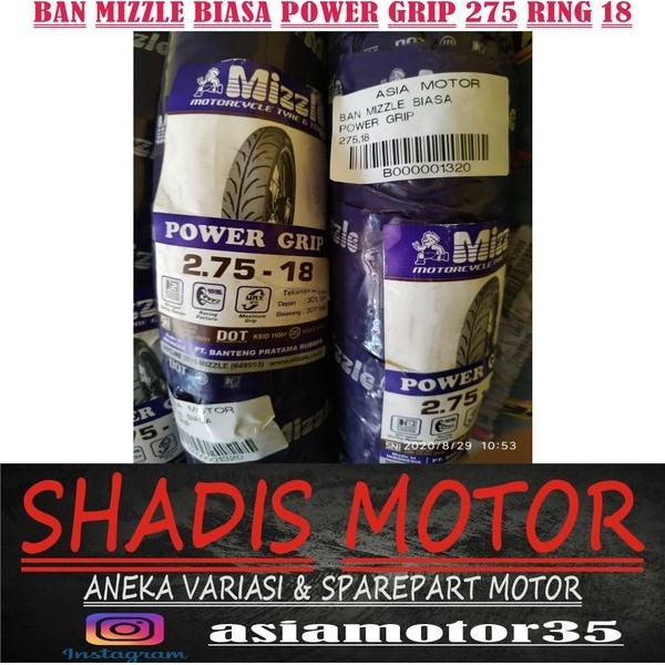 Ban Motor Merk Mizzle Biasa Tipe Power Grip Ukuran 275 Ring 18 Bukan Ban Tubeless