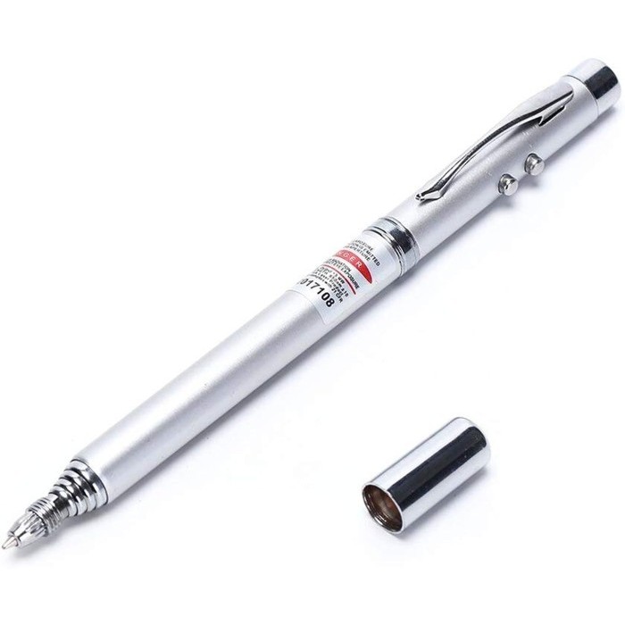 

5in1 Alat Tulis Pena Pulpen Tinta Hitam Laser Senter Pointer Persentasi Teleskopik Magnet Retractable Guru Sekolah Les Stick Class Command Pulpen Multifungsi 5 in 1 Pen Laser Pointer Telescopic LED Magnetic