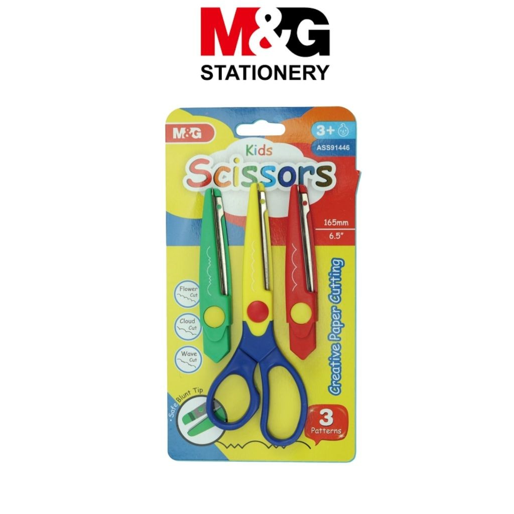 

Scissors Kids M&G #ASS91446 Gunting Anak Cretive Paper Cutting Flower Cut , Cloud Cut & Wave Cut- SHAGB