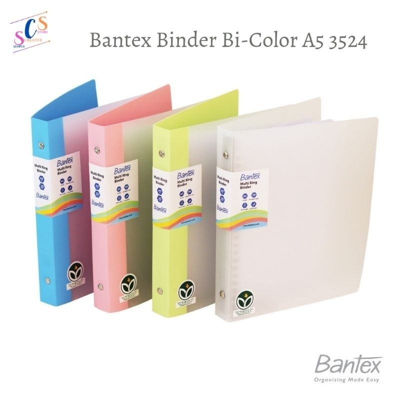 

BANTEX BINDER BI-COLOR NOTE A5 MULTIRING 3524/ BINDER A5 20 RING / BINDER B5 26 RING/ BINDER DUA WARNA FANCY