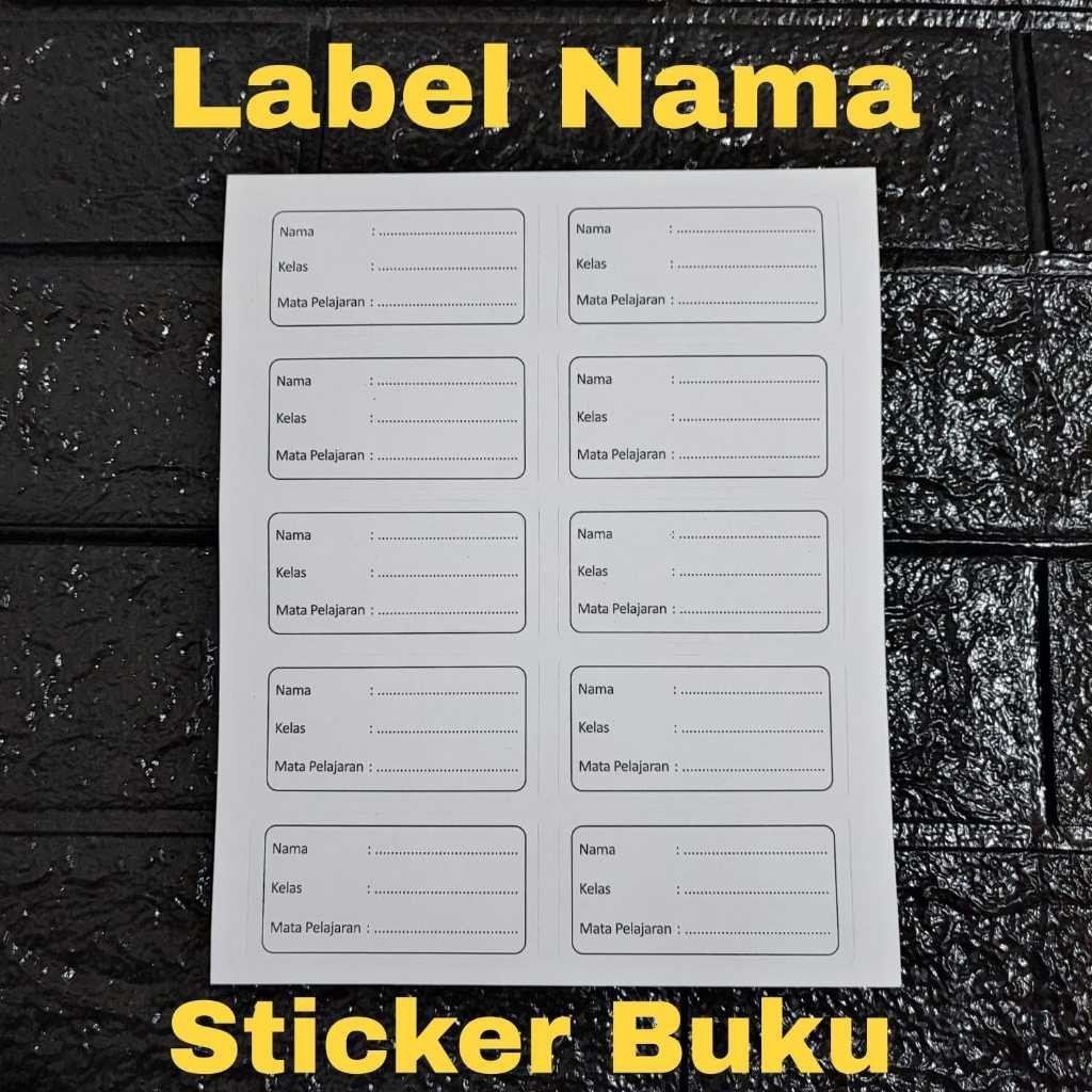 

BTS - Label Nama Classic buku tulis buku sekolah buku pelajaran-sticker nama - isi 5 lembar