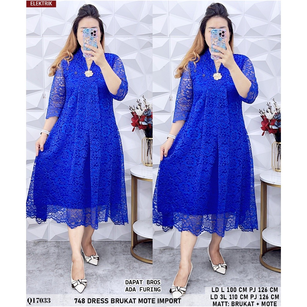 SITY DRESS BRUKAT PREMIUM KARTINI BABYDOL LEHER V RESLETING BELAKANG TANGAN LURUS
