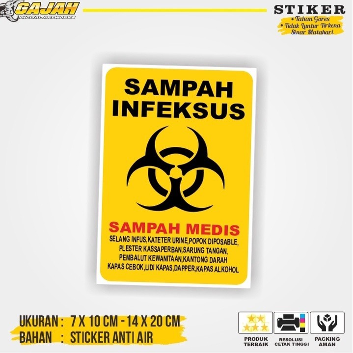 

Cetak Stiker label penanda jenis smpah / Stiker Label Sampah / Label Sampah Medis Non Medis Murah