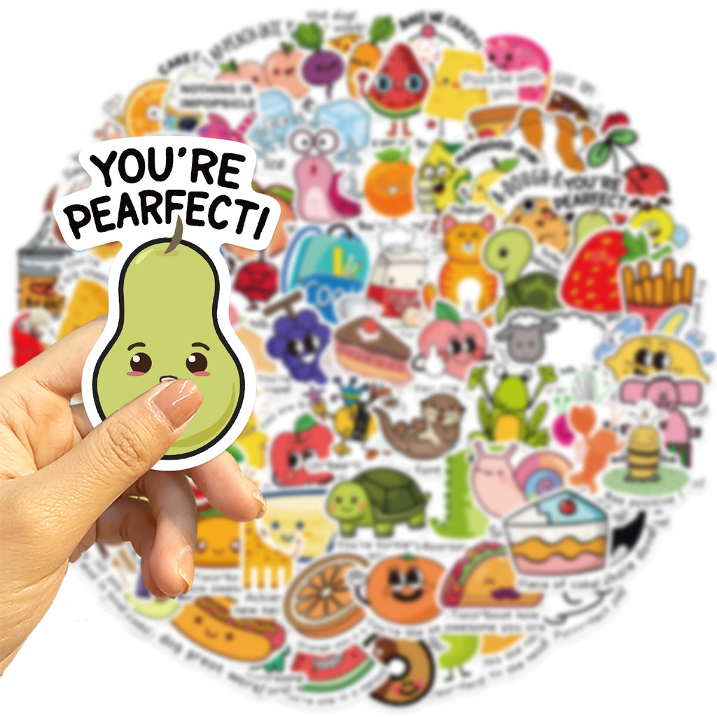 

100 Pieces Kids Pun Classroom Vinyl Stickers for Students Teachers Elementary School Cute Inspirational Motivational Toys