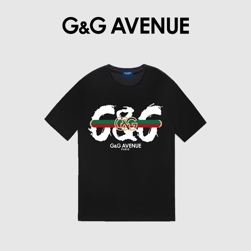 T-Shirt KAOS GUCCI Warna Hitam, Cocok untuk Semua dengan Atasan Putih dan Kerah Bulat yang Menawan