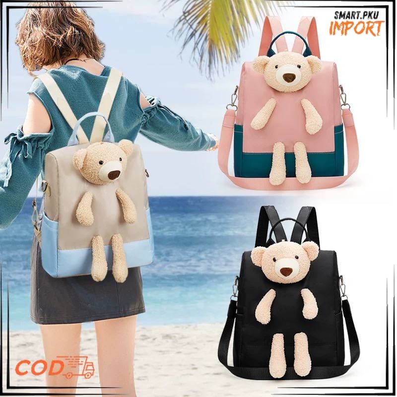 TAS RANSEL BACKPACK WANITA FASHION KOREA IMPORT 3026 ANTI AIR SEKOLAH KULIAH KERJA TERBARU FASHION C
