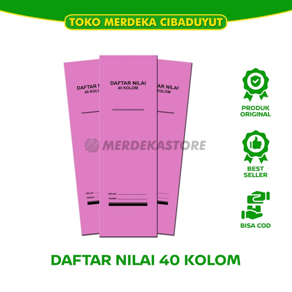 

Daftar Nilai | Buku Catatan Nilai Murid/Siswa/Santri | 7 Hal 20/40 Kolom