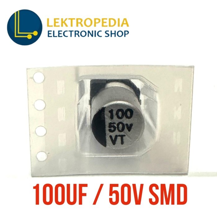 Elco 100uf 50v SMD 8x10.2mm Kapasitor 100 uf mikro 50 v volt 50volt Elko Capasitor