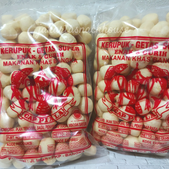 

BEST SELLER KERUPUK GETAS CAP PIALA 250GR MERAH ASLI BANGKA