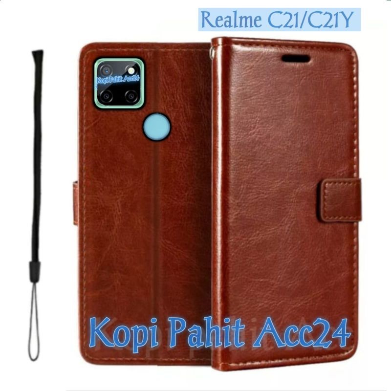Case Untuk Hp Realme C21 C21Y Rmx3201 Rmx3261 Rmx3263 Flip Cover Wallet Sarung Hp Casing Dompet Flip