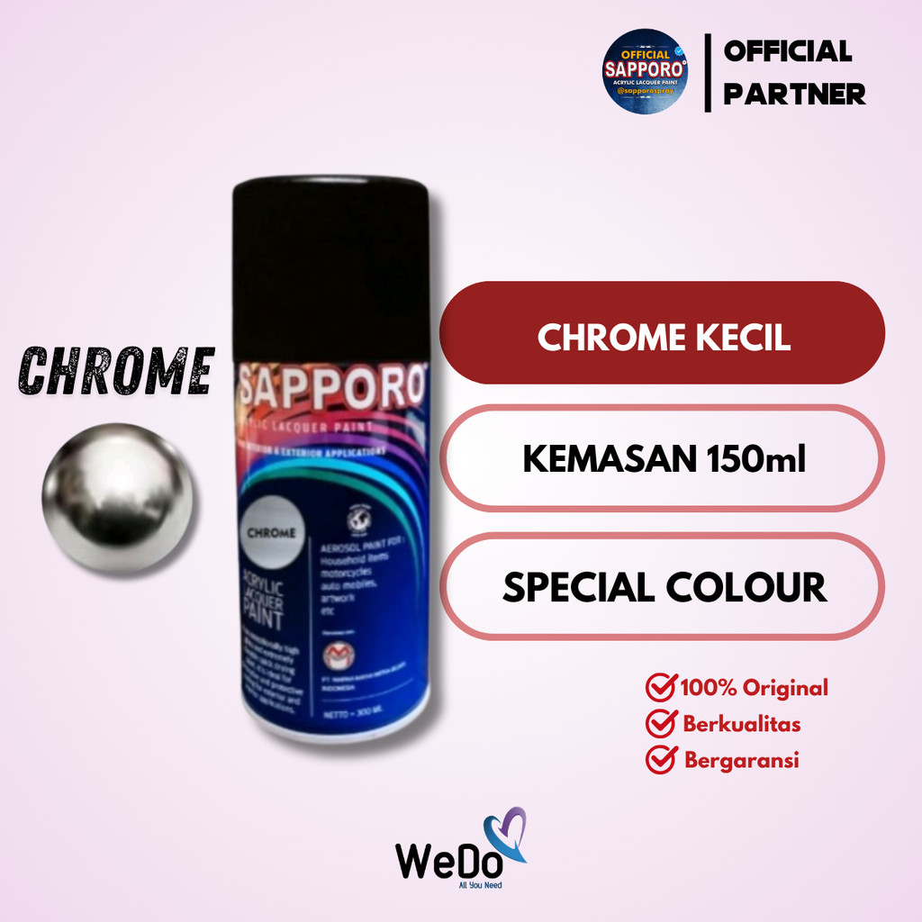 Kecil Sapporo Chrome Crome Cat Semprot Pylox Merek Saporo Paint 150ml