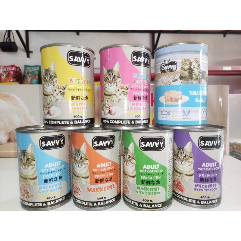 SAVVY CAT WET FOOD 400Gr KITTEN & ADULT