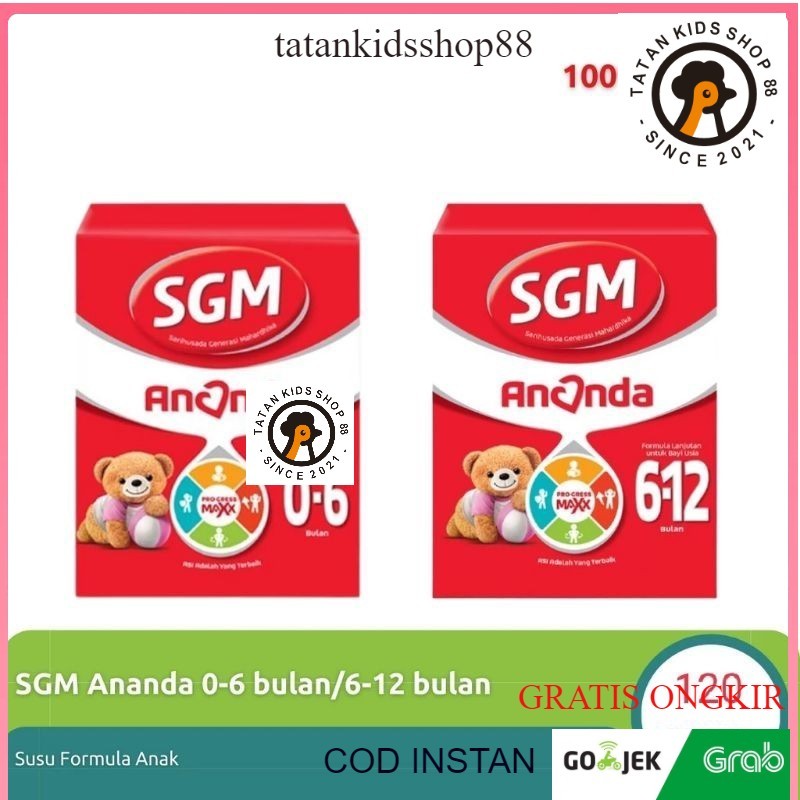 Sgm Ananda 0 6 sampai 12 Bulan 120gr Susu Formula Pertumbuhan Sufor Bayi