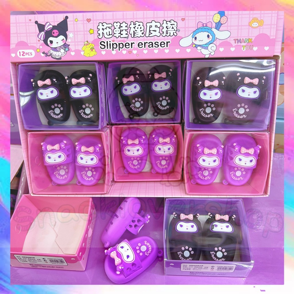 

Penghapus Pensil Karakter Sanrio Kuromi Bentuk Sandal Lucu