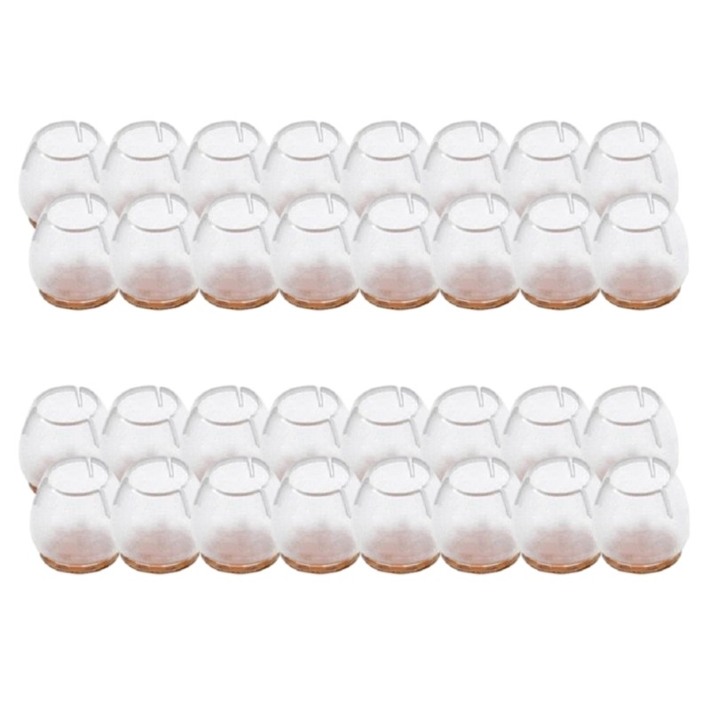 Set of 32 Slip Resistant Chair Leg Protectors Chair Foot Guards Not Slip Chair Leg Cover Round Chair