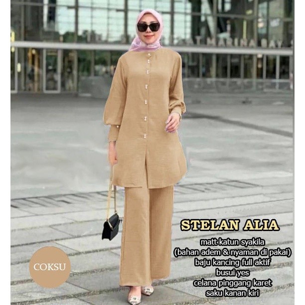 EFO - Setelan Kulot Alia XL XXL Set Fashion Wanita Pakaian Muslim