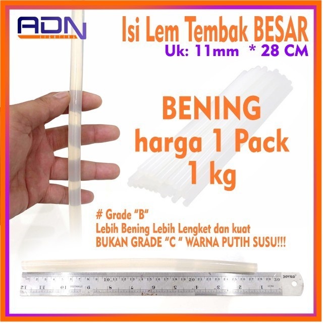 

1 kg Isi Refill Lem Tembak Bakar Glue Gun Stick Bening Besar 28cm 11mm