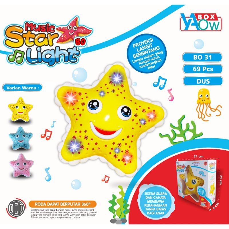 Mainan Anak Music Star Light Bo Jalan / Mainan Bintang Jalan + Musik + Lampu