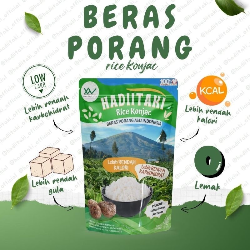 

HADIITAKI Beras Porang 1 Kg - Shirataki/Konjac Rice nasi sirataki