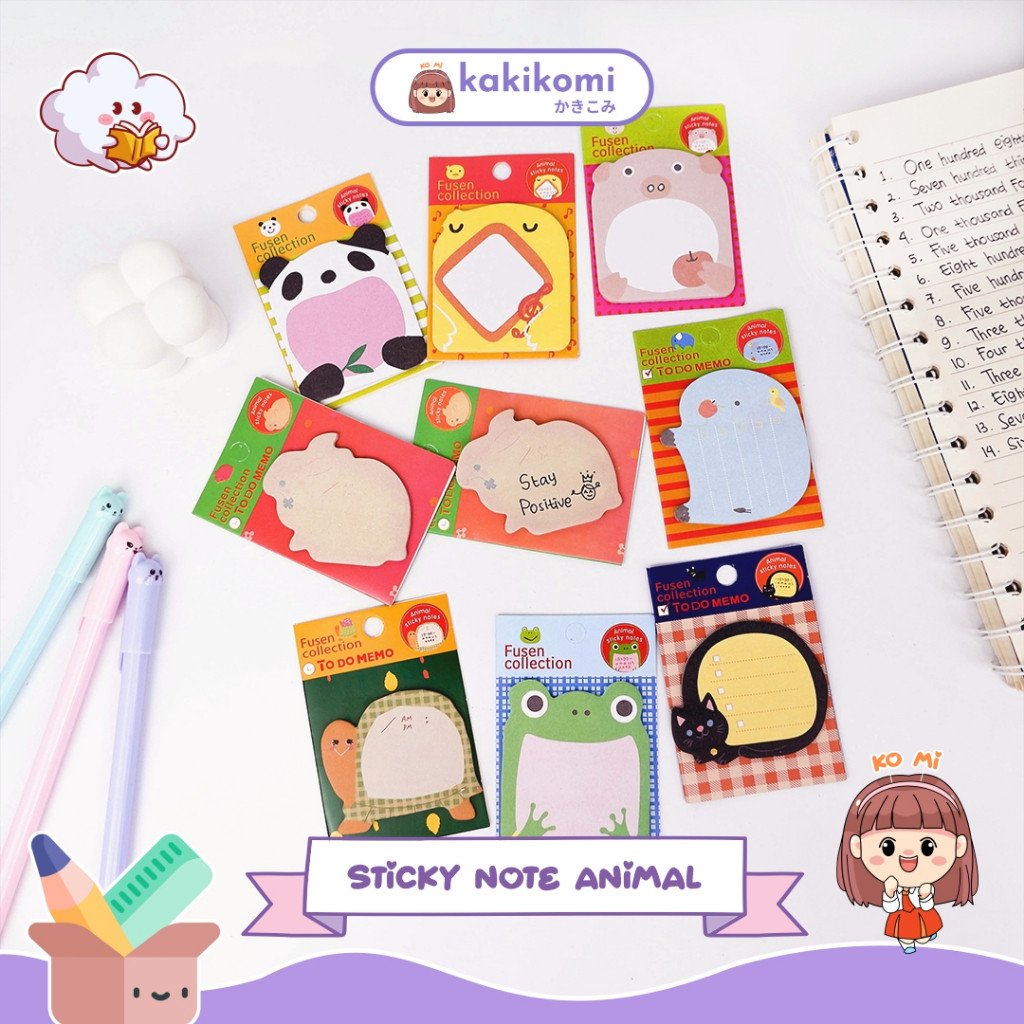 

Sticky Notes Motif Hewan Tempelan Kertas Catatan Memo Note Karakter Animal Mini Book Karakter Binatang Lucu Alat Sekolah