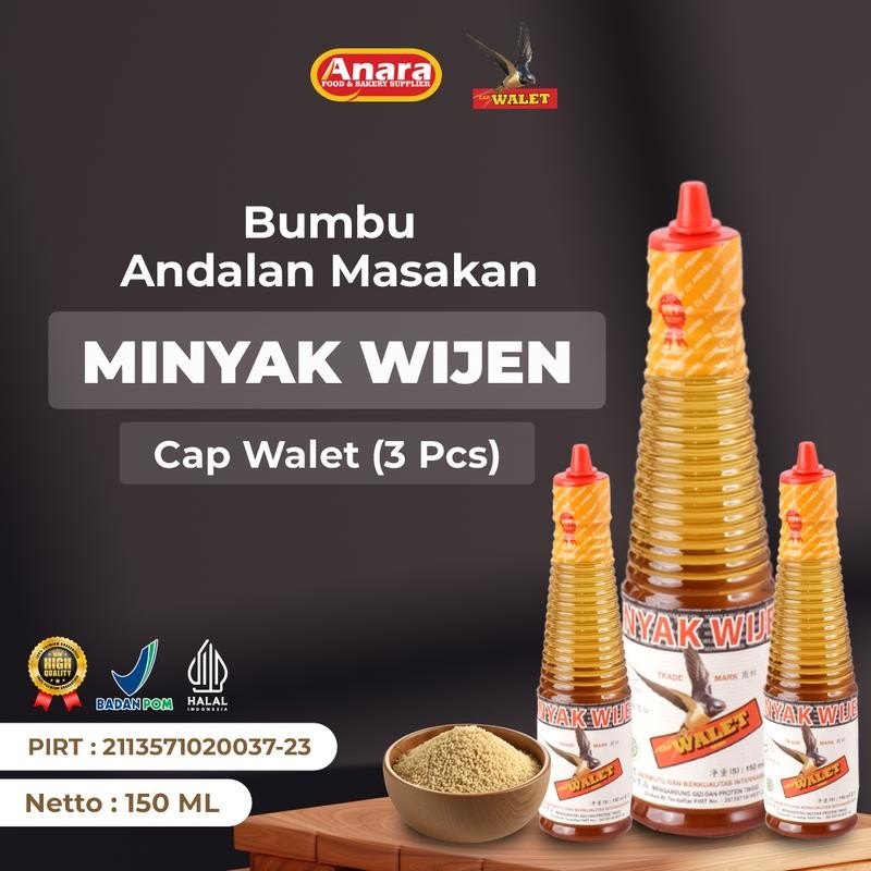 

[3pcs] Minyak Wijen Organik Cap Walet 150 ml HALAL Non MSG Non Pengawet PENYEDAP MASAKAN