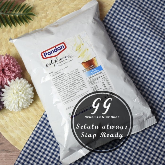 

PONDAN SOFT ICE CREAM Vanilla 1 KG Premix Vanila Mix Premiks Es Krim