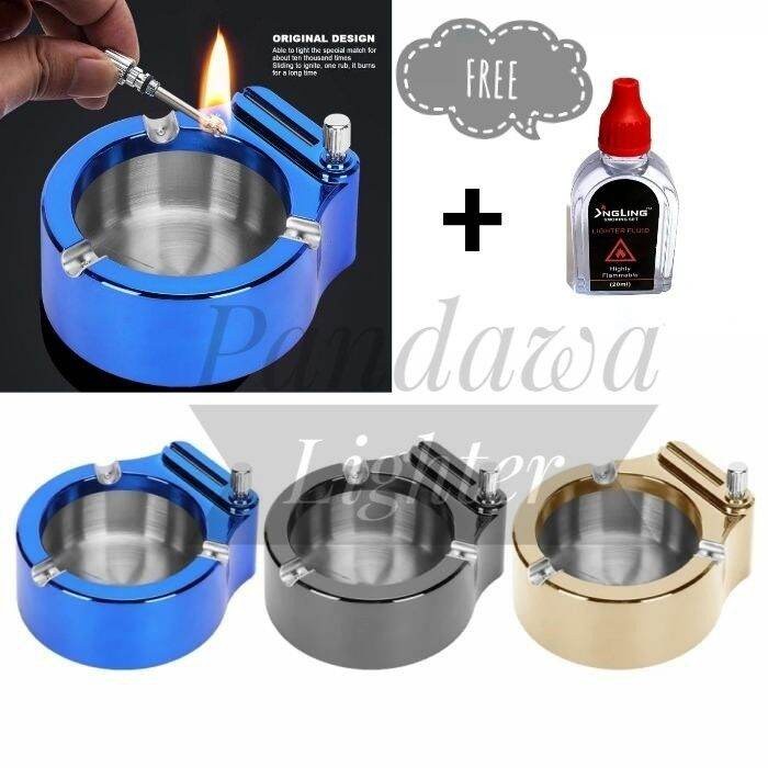 COMBO ASBAK + KOREK API + MINYAK MINI 20ML/ASBAK ABU HONEST BIRU