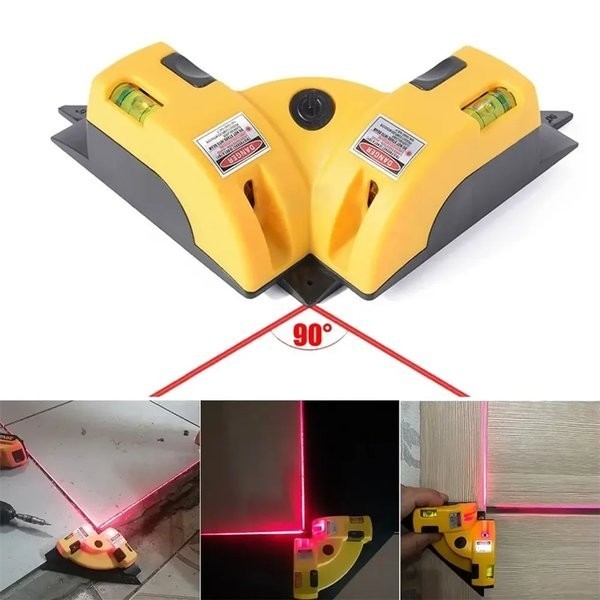 Laser Level Square Laser Alat Ukur Siku Kelurusan Lantai Permukaan Sudut 90 Derajat Keramik Granit -