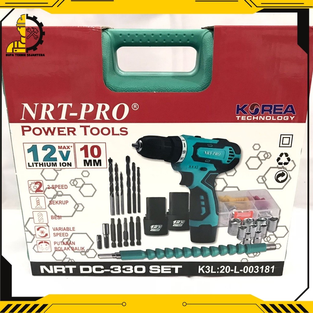 BOR BATTERY / BOR CORDLESS 10MM 12V DC 330 SET NRT-PRO
