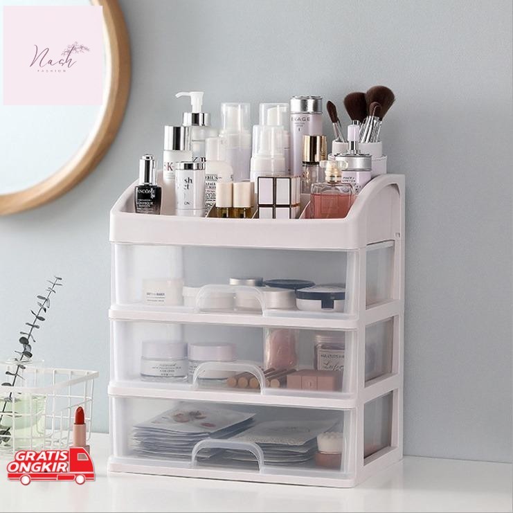 Rak Murah / RAK KOSMETIK UNTUK MENYIMPAN MAKE UP DAN SKINCARE | RAK KOSMETIK 3 LACI