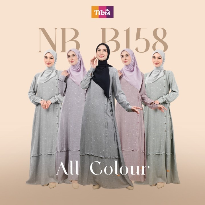 NB B158 GAMIS NIBRAS TERBARU / GAMIS WANITA TERBARU / GAMIS NIBRAS TERMURAH / GAMIS KEKINIAN
