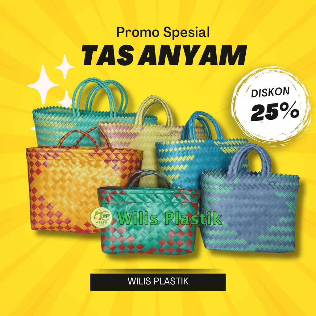 Wilis Plastik READY STOCK - Tas Anyaman Plastik Tas Belanja Pasar Untuk Hampers Parcel Souvenir