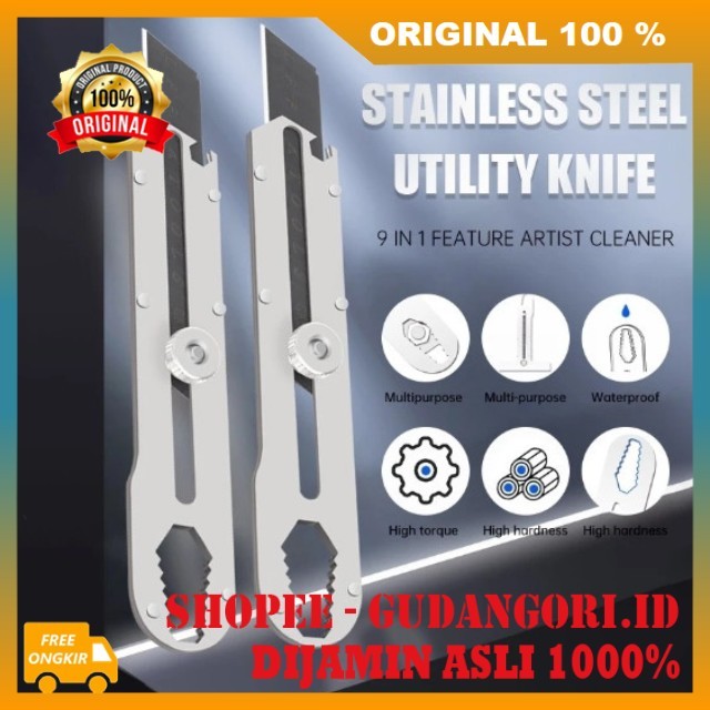 

BELI 1 GRATIS 1 Cutter Multifungsi Pisau Cutter Stainless Set Cutter Multifungsi 10 in 1 Cutter Serbaguna ORIGINAL