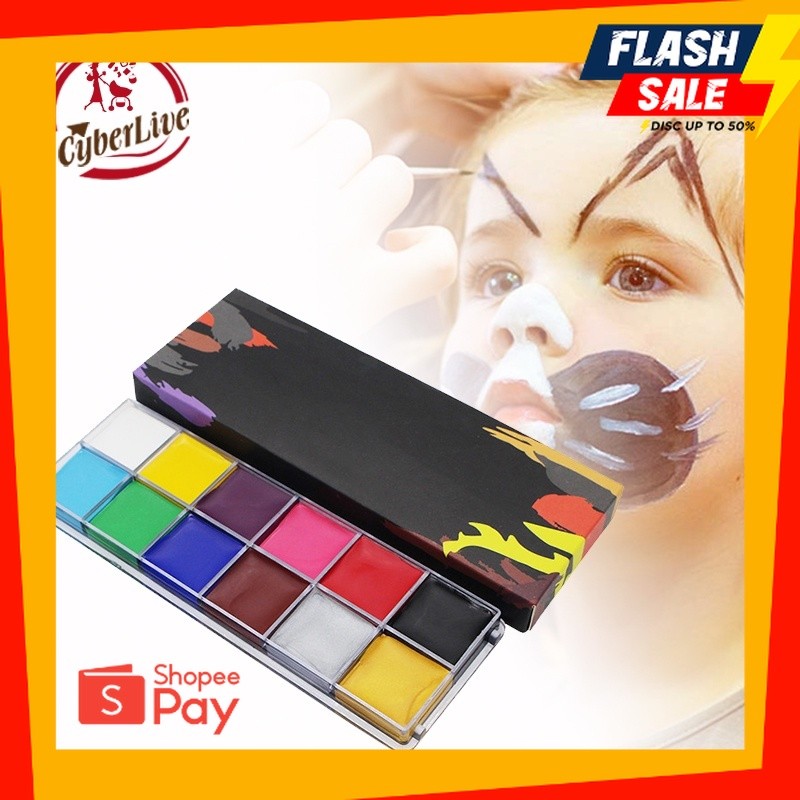 HALOWEEN 10.10 |  12 Warna Body Face Painting Anak Cat Wajah Painting Makeup Painting Make Up Imagic