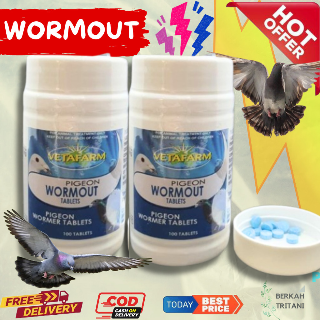 WORMOUT VETAFARM obat cacing merpati dan segala jenis burung,, roemah veta jamu merpati