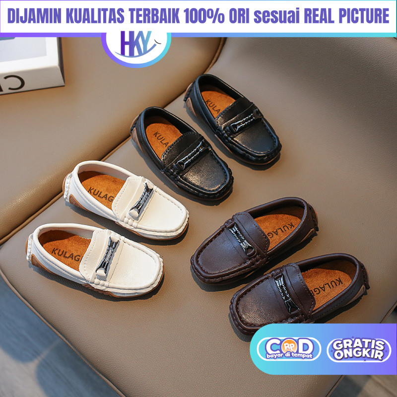 Sepatu Pantofel Pantopel Formal Pesta Kulit Slip on Anak Laki Laki Cowok Import Murah