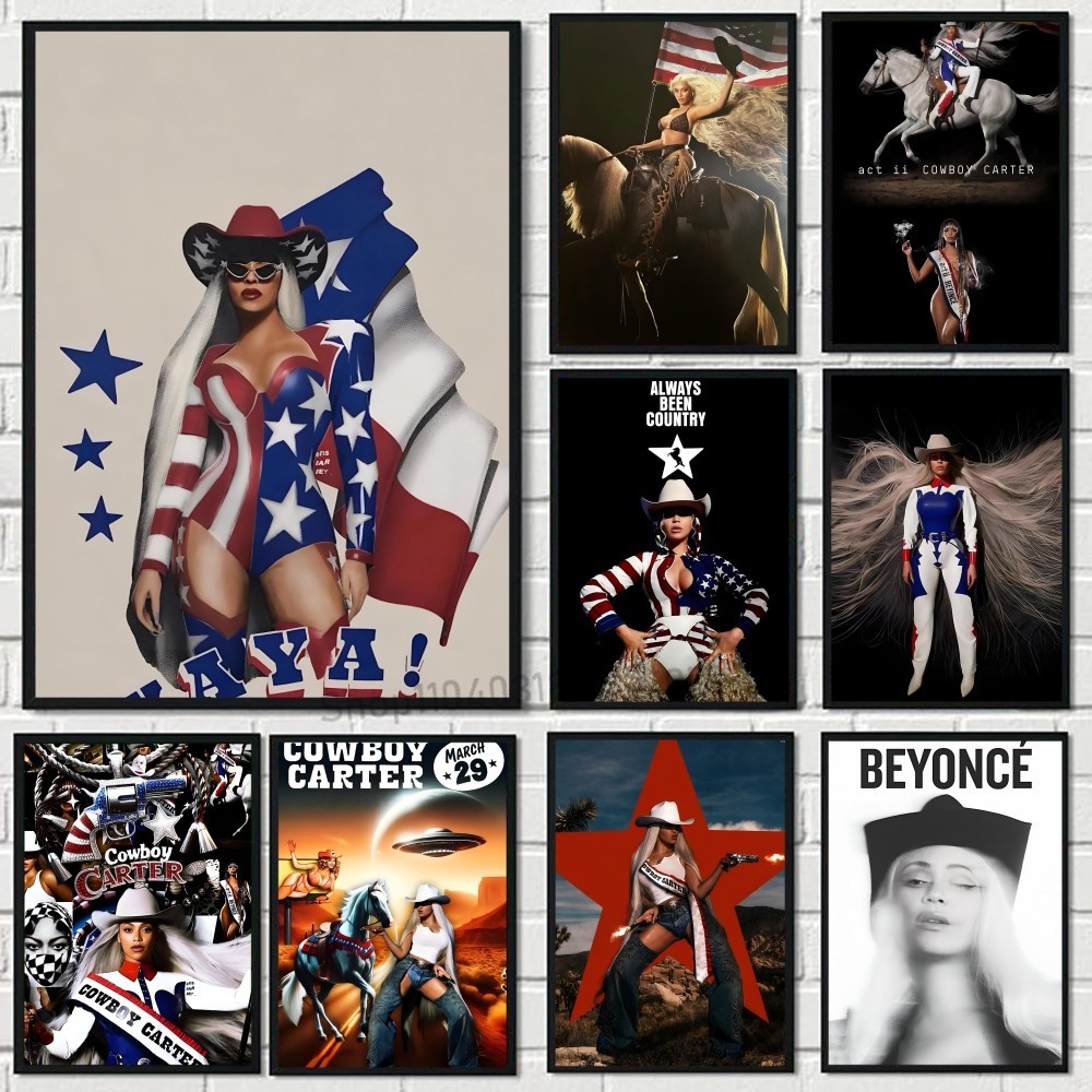 EPC Singer va Beyonce Cowboy Carter Act Poster Self-adhesive Art Waterproof Paper Sticker Coffee Hou