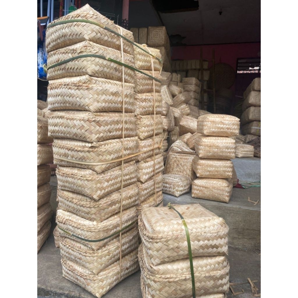 besek bambu 15x15 grosir murah dan berkualitas sepasang |  Besek Bambu Handmade