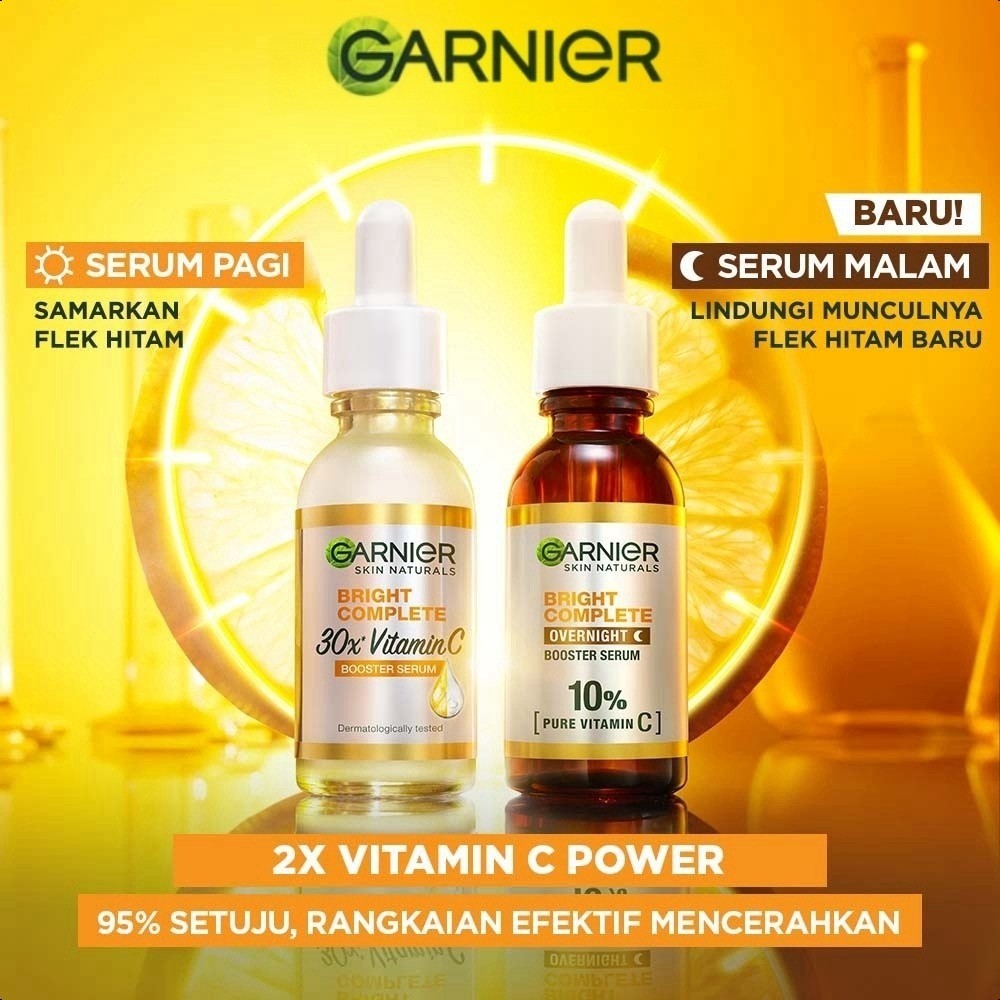 Garnier Vitamin C 24HR Power Duo: Niacinamide Serum(30ml) & 10% Pure Vitamin C Overnight Serum(30ml)
