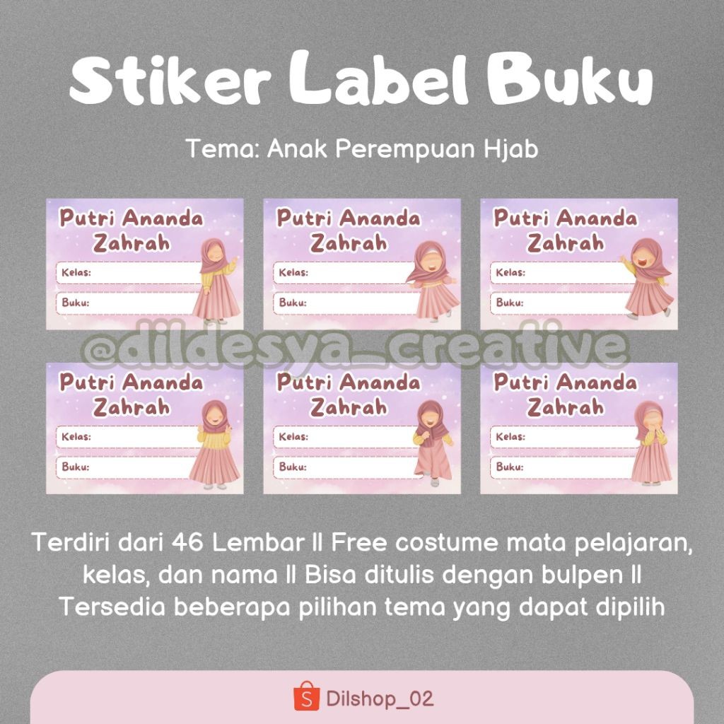 

Stiker Label Buku 46 Lembar Costume Kartun Faceless anak BY JJS