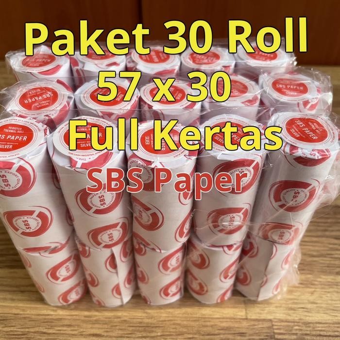 

f z e ( ISI 30 Roll) Kertas Print Kasir thermal paper Roll 57 x 30 / 57x30NG