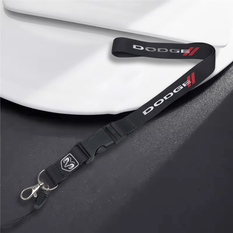 

Lanyard Nylon Printing Emblem Style Black White Red Blue Keychain For Dodge SRT Ram Journey Charger Challenger Caliber Durango