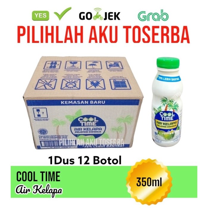 

COOL TIME COCONUT WATER Air Kelapa 350 ml - ( 1 DUS isi 12 botol )