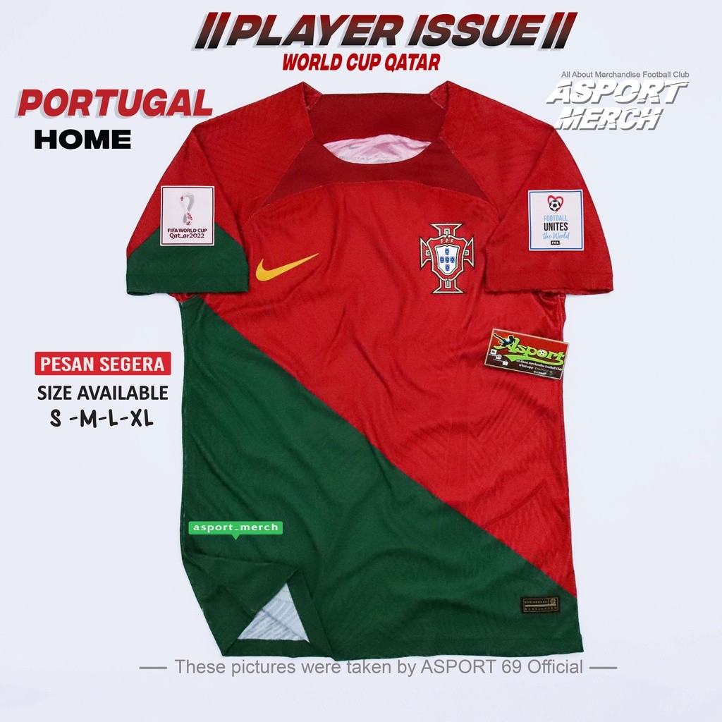 ASPORT PORTUGAL PLAYER ISSUE   PORTUGAL HOME WORLDCUP 2022 2023  PORTUGAL HOME PREMIUM HIGH QUALITY 